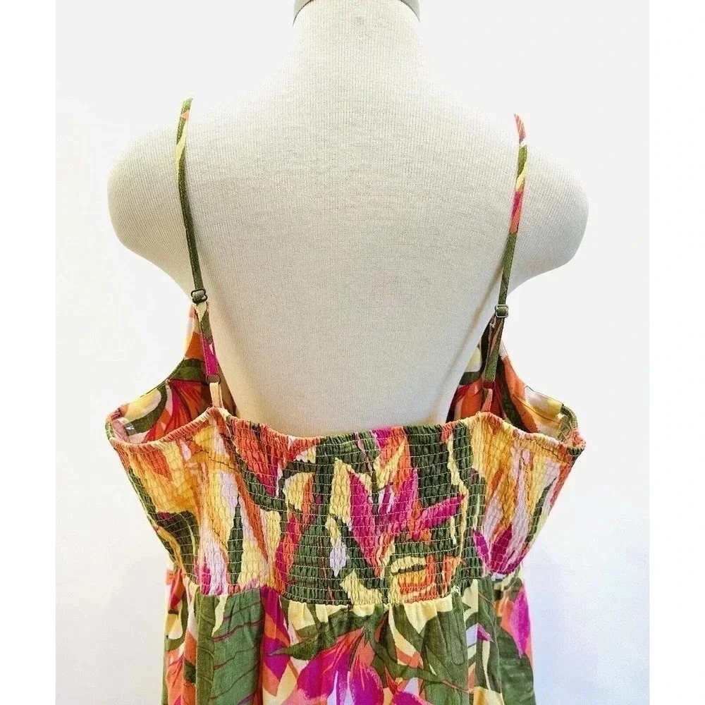 NWT REWIND Women Sleeveless Pullover V-Neck Smocked Back Keyhole Dress Size 2X - Picture 8 of 13